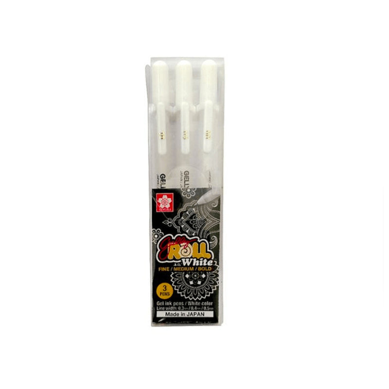 Lápiz Sakura Gelly Roll Blanco (3 Unidades) - Entrelíneas Papelería -