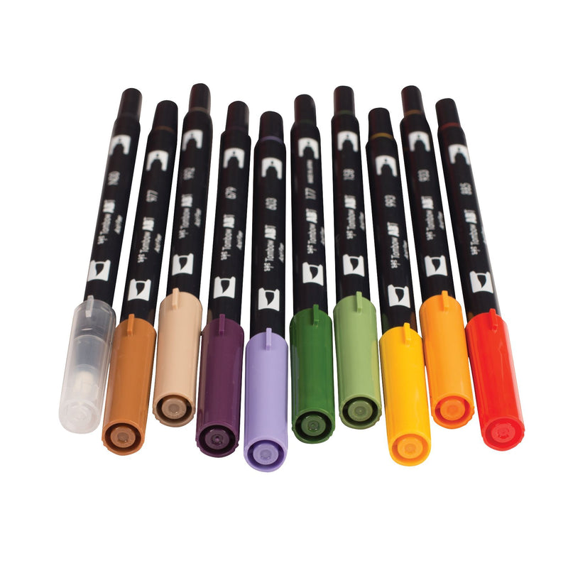 Set 10 Marcadores Tombow Dual Brush Colores Secundarios - Entrelíneas Papelería - Marcadores