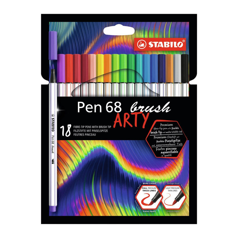 Stabilo Pen 68 Punta Pincel Brush ARTY - Entrelíneas Papelería -