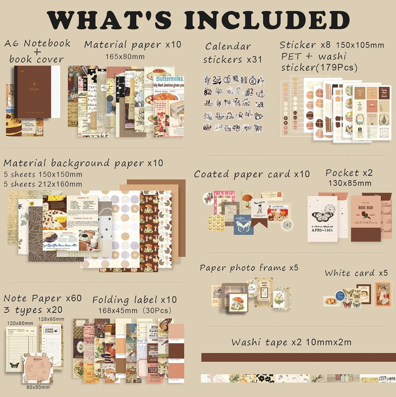 Kit Scrapbook Vintage (346 piezas)