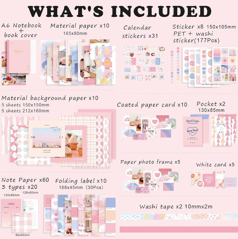 Kit Scrapbook Rosa (348 piezas)