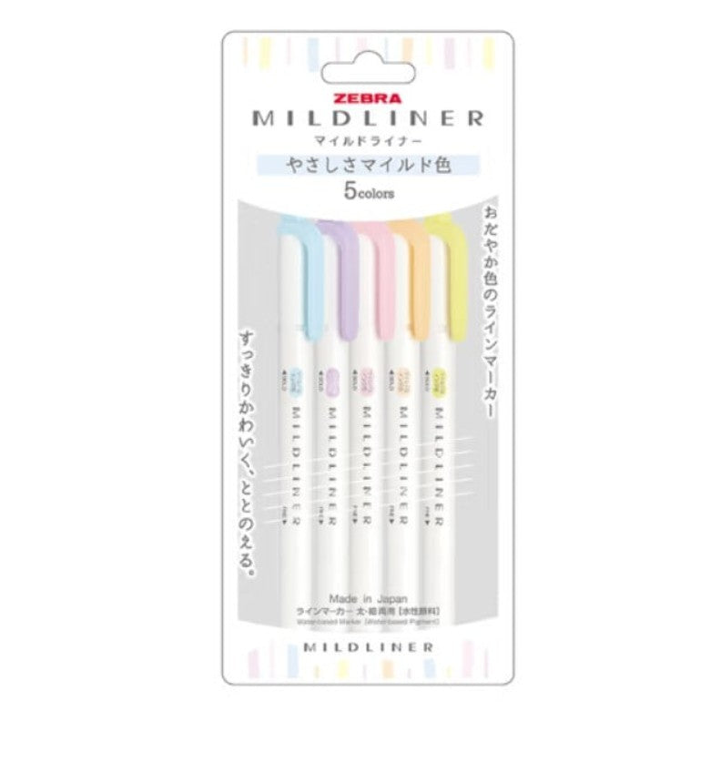 Set 5 Destacadores Zebra Mildliner