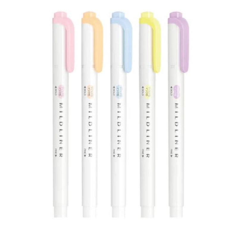 Set 5 Destacadores Zebra Mildliner