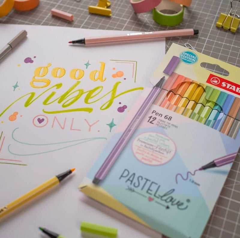 Set Stabilo Pen 68 Pastel Love 12 colores