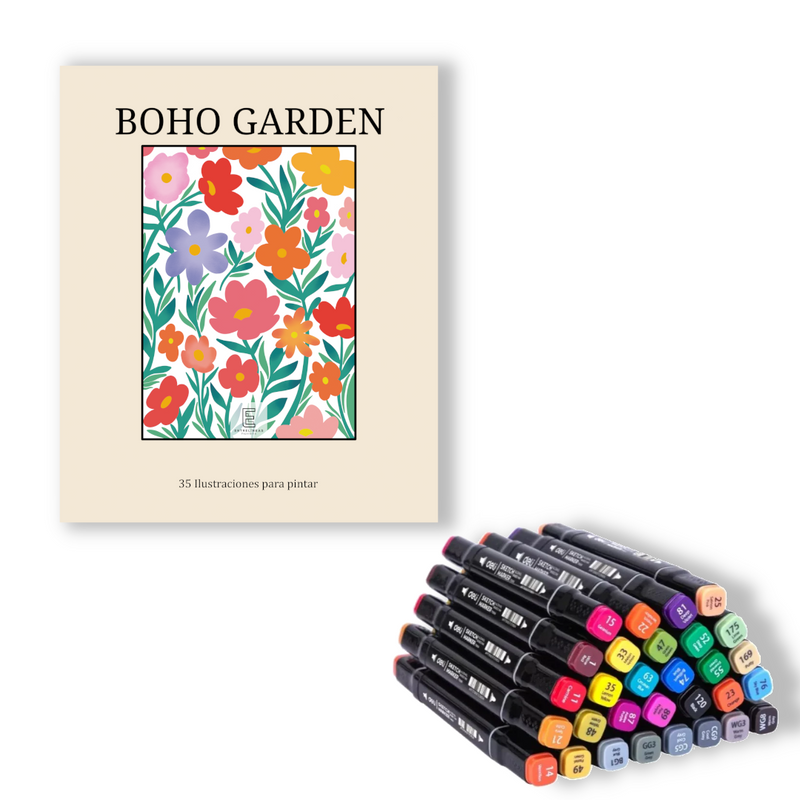 Boho Garden: Libro para Colorear con 35 Ilustraciones 🌸✨