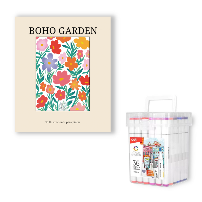 Boho Garden: Libro para Colorear con 35 Ilustraciones 🌸✨