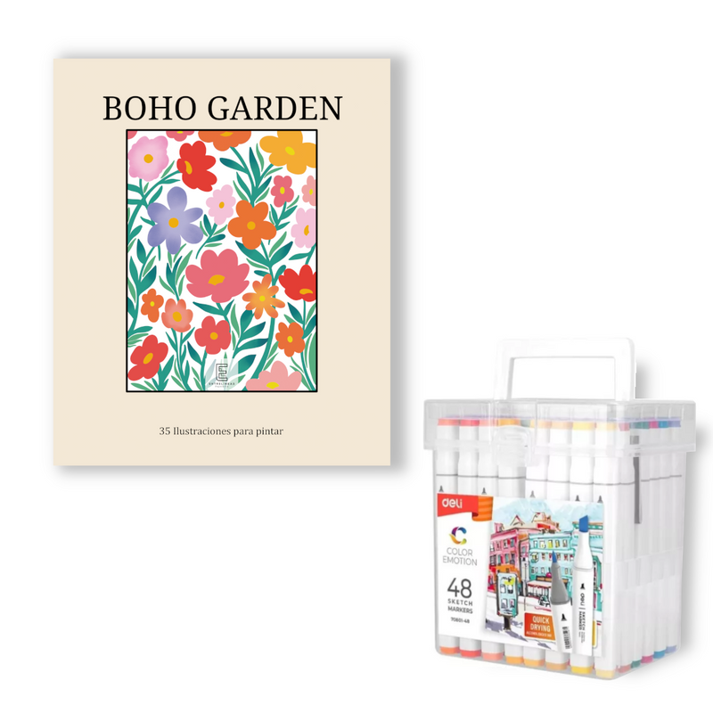 Boho Garden: Libro para Colorear con 35 Ilustraciones 🌸✨