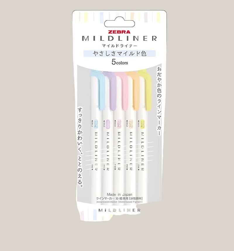 Set 5 Destacadores Zebra Mildliner