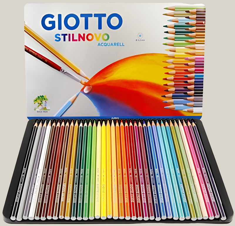 Lápices Acuarelables Giotto Stilnovo Acquarell Caja Metálica
