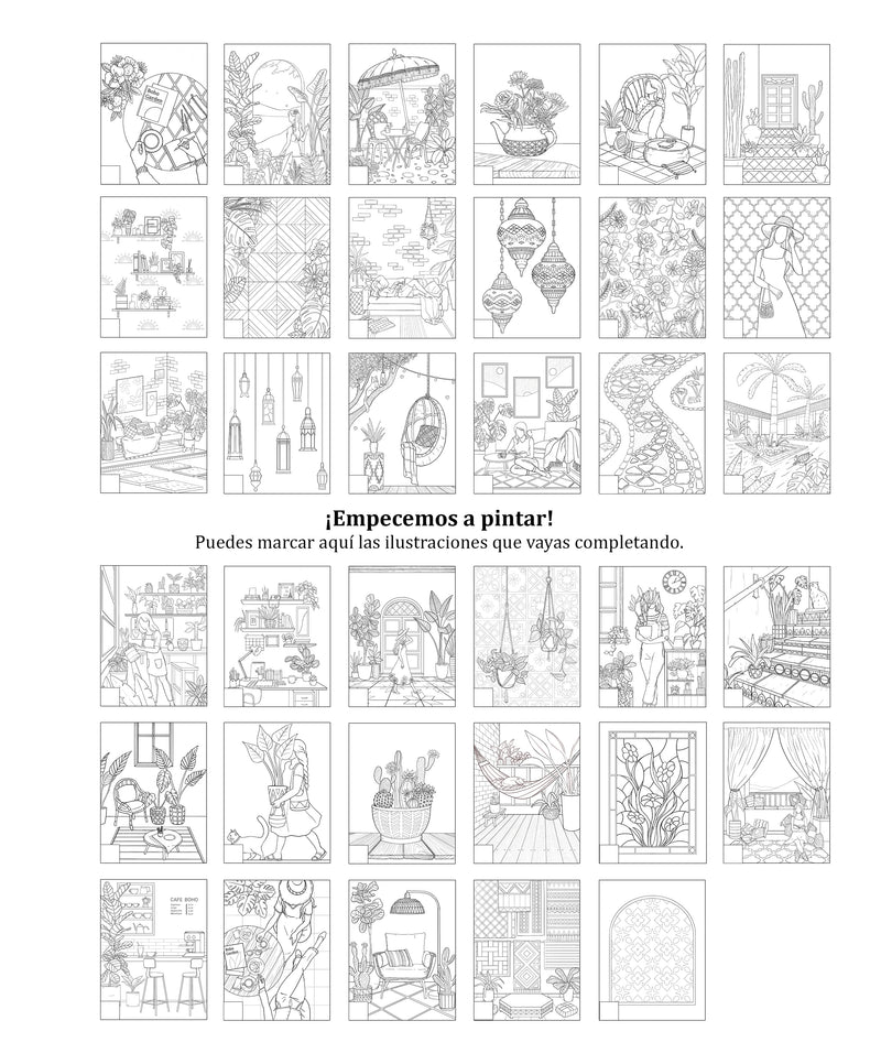 Boho Garden: Libro para Colorear con 35 Ilustraciones 🌸✨