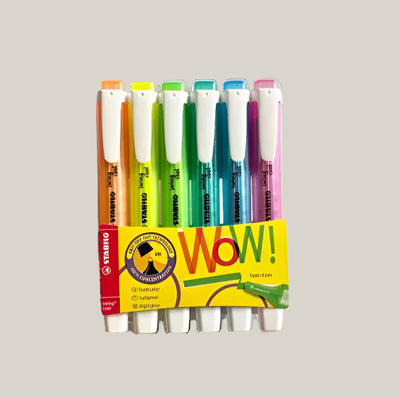 Set 6 Destacadores Stabilo Swing Cool Flúor - Entrelíneas Papelería - Destacadores