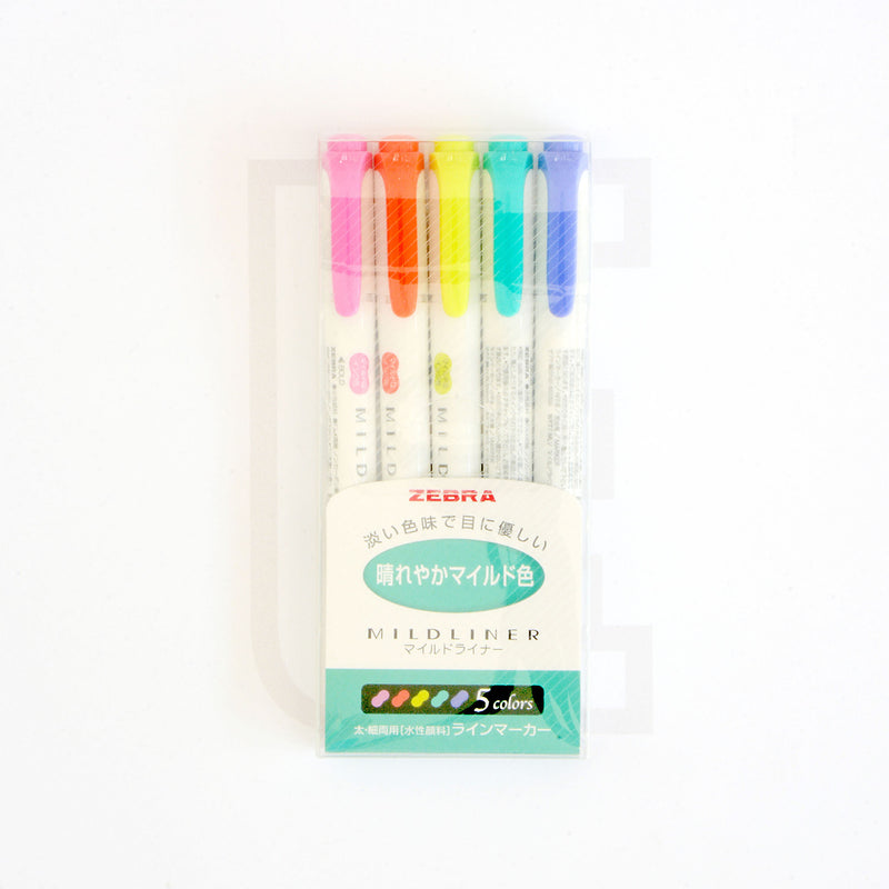 Set 5 Destacadores Zebra Mildliner