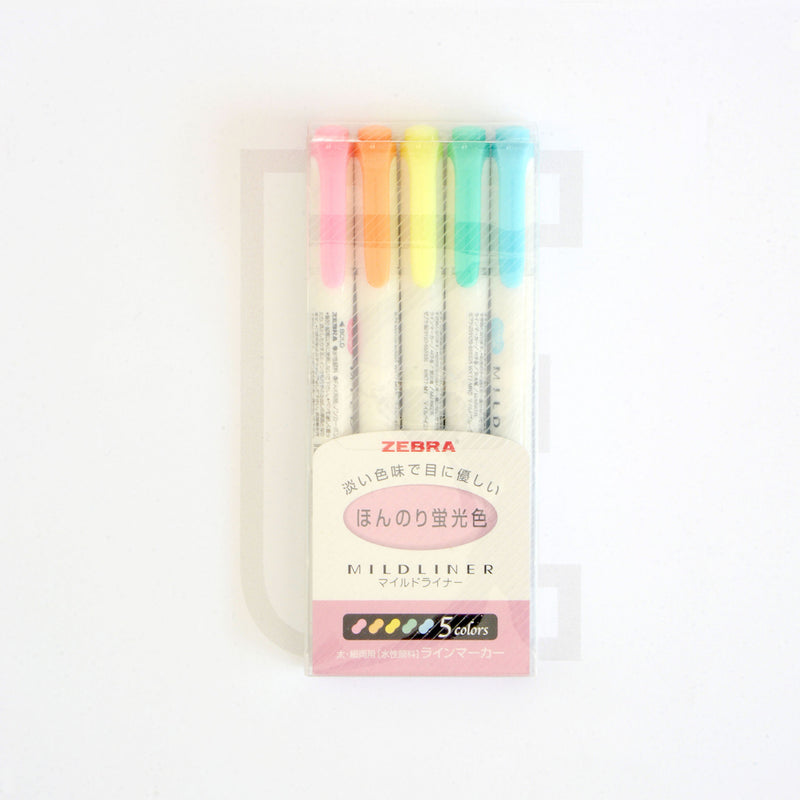 Set 5 Destacadores Zebra Mildliner