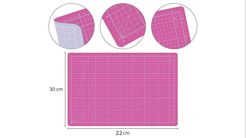 Base Plancha De Corte A4 Verde y Rosada (22 x 30 Cms.) - Entrelíneas Papelería - Insumos