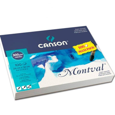 Block Acuarela Canson Montval Maxi Pack 100 HOJAS Grano Fino 300 gramos - Entrelíneas Papelería - Papel