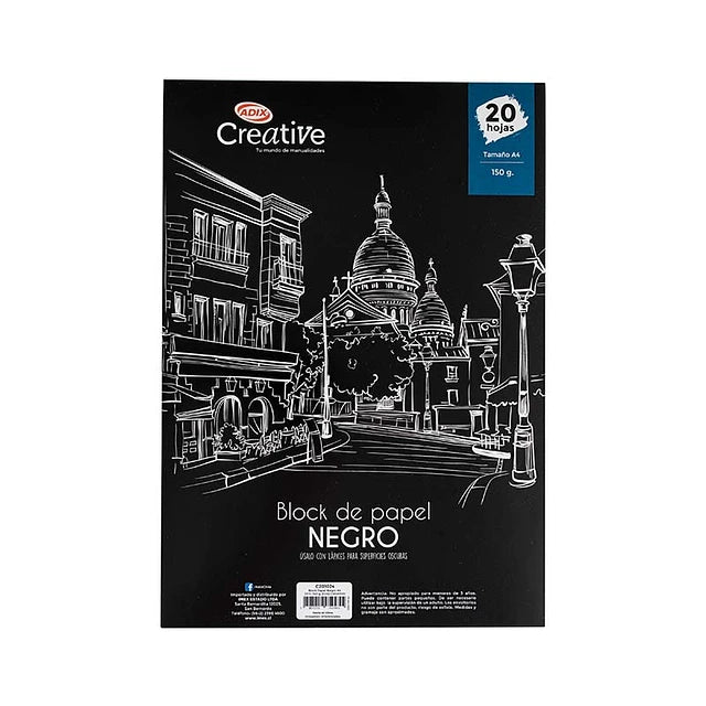 Block de Papel Negro Creative A4 - Entrelíneas Papelería - Block