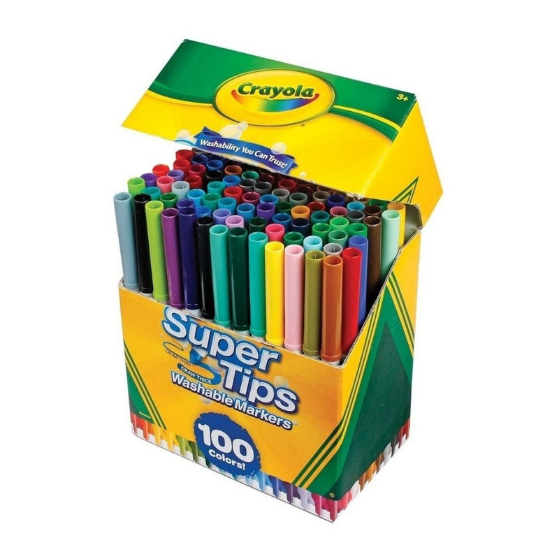 Box 100 Crayola Super Tips - Entrelíneas Papelería - Marcadores