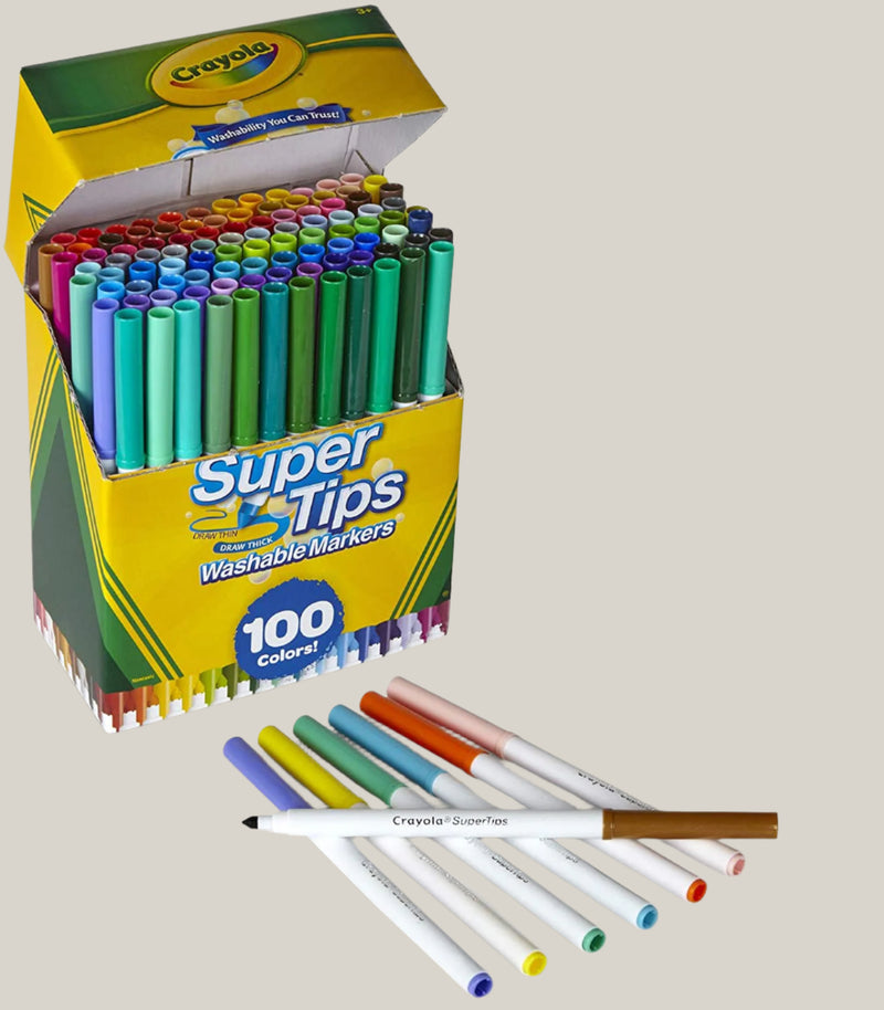 Box 100 Crayola Super Tips - Entrelíneas Papelería - Marcadores