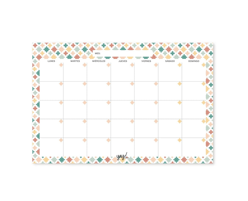 Calendario Mensual Yay! Paper - Entrelíneas Papelería - Calendario