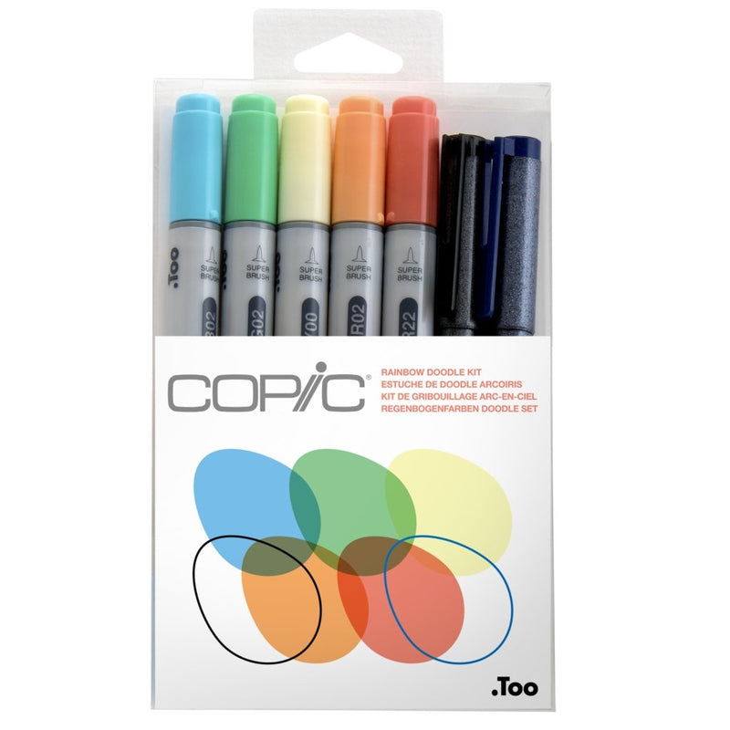 COPIC Ciao - Rainbow Doodle Kit (7 lápices) - Entrelíneas Papelería - Marcador