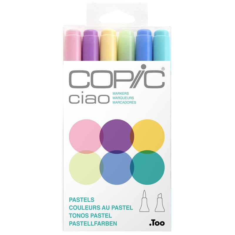 COPIC Ciao - Set de 6 colores Pastel - Entrelíneas Papelería - Marcador