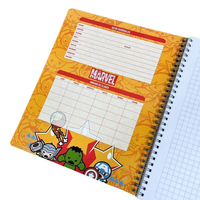 Cuaderno Universitario Proarte Colección Marvel Kawaii - Entrelíneas Papelería - Cuadernos