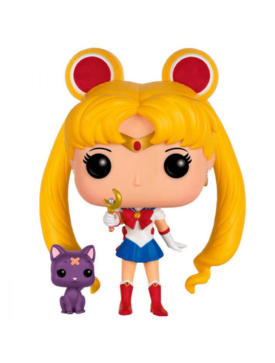 Funko Pop! - Animation: Sailor Moon w/ Moon Stick & Luna / Sailor Moon - Entrelíneas Papelería - Funko