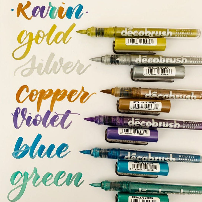 Karin Markers DecoBrush Metallic (por unidad) - Entrelíneas Papelería - Marcadores