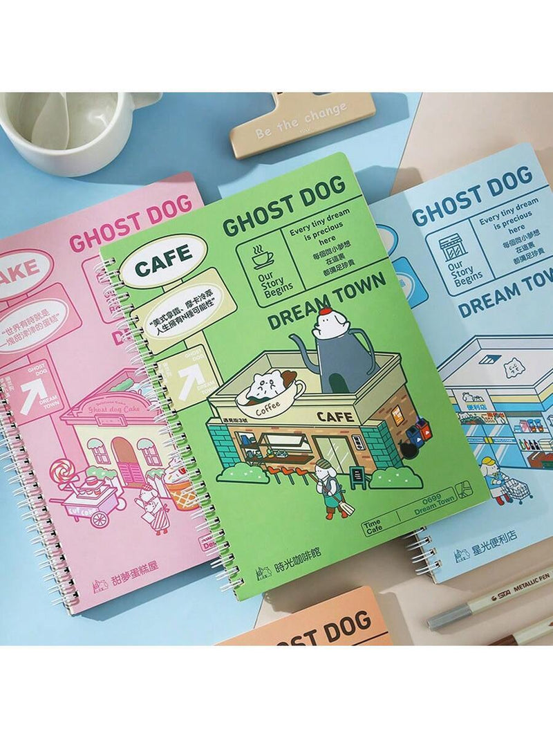 Libreta Anillada Ghost Dog - B5 Hojas de Líneas - Entrelíneas Papelería -