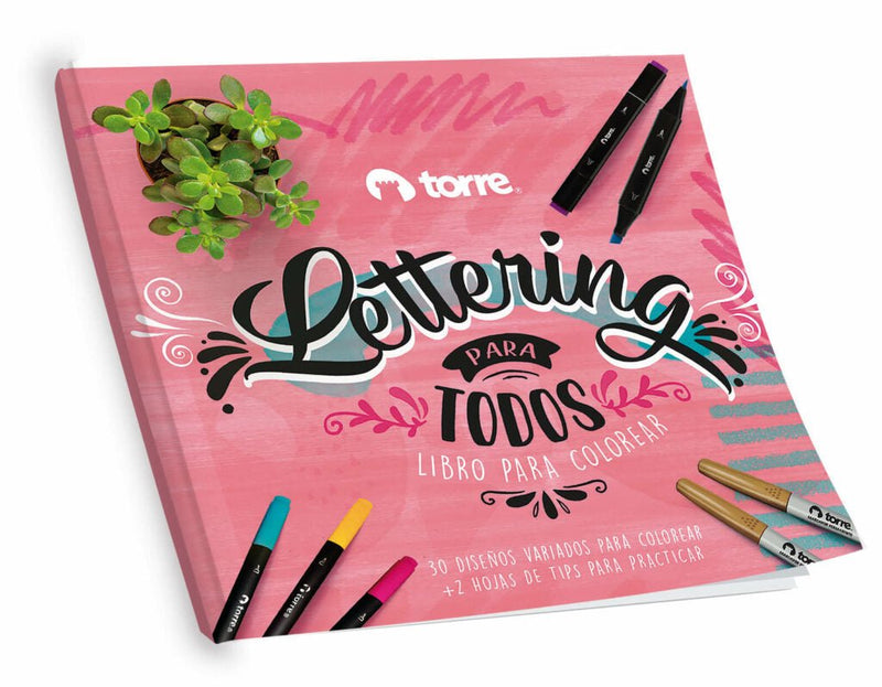 Libro para Colorear Lettering Torre - Entrelíneas Papelería - Libro