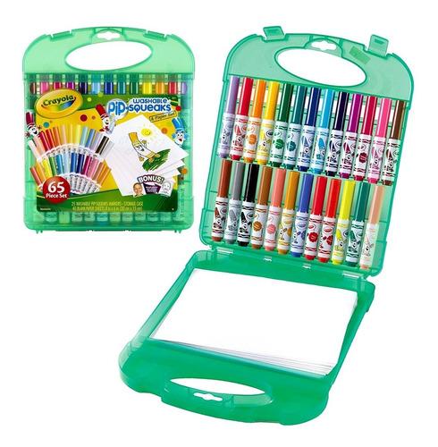 Maleta de 25 marcadores lavables JUMBO Crayola + 40 hojas 20x15 - Entrelíneas Papelería - Marcadores