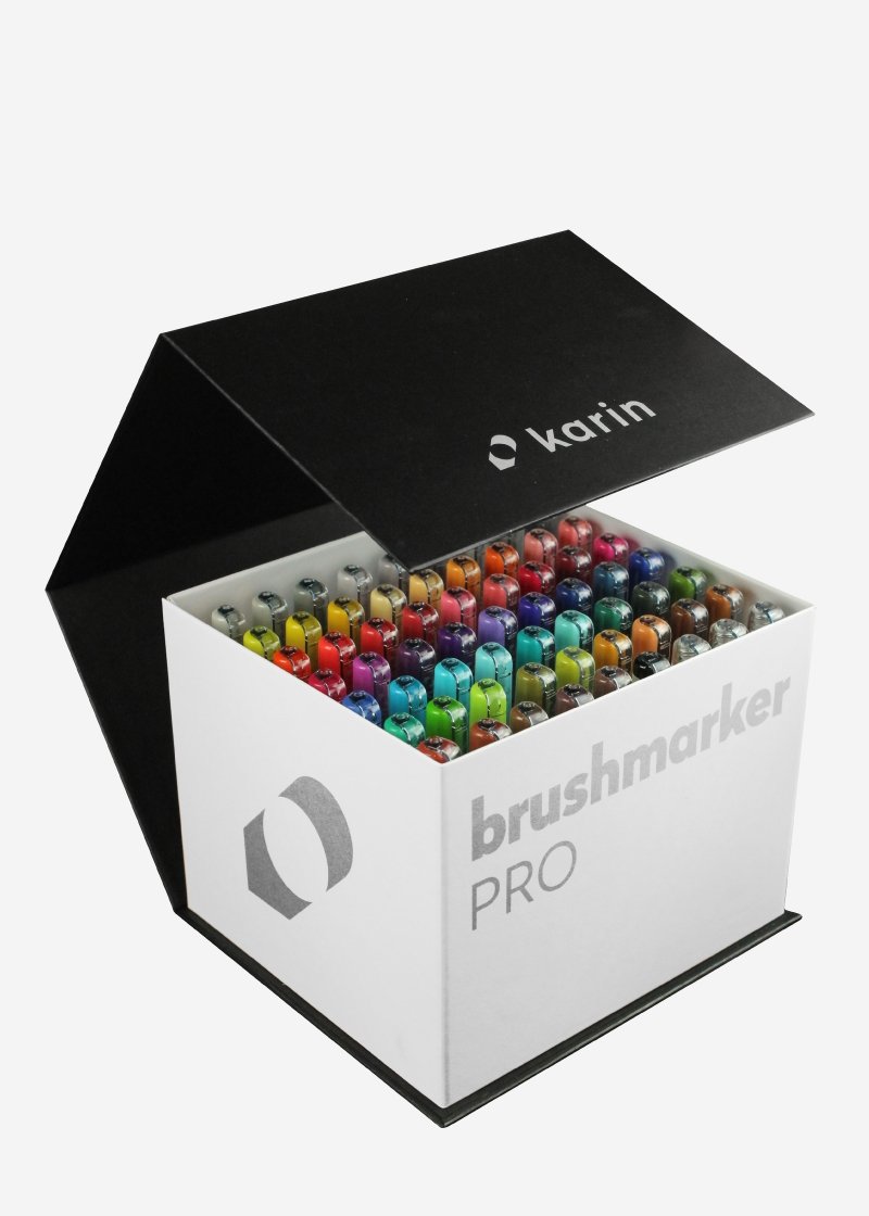 MegaBox 60 Karin Markers Pro + 3 Blenders - Entrelíneas Papelería - Marcadores