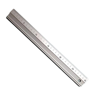 Regla de aluminio 30 cms. con perfil de corte y antideslizante - Entrelíneas Papelería -