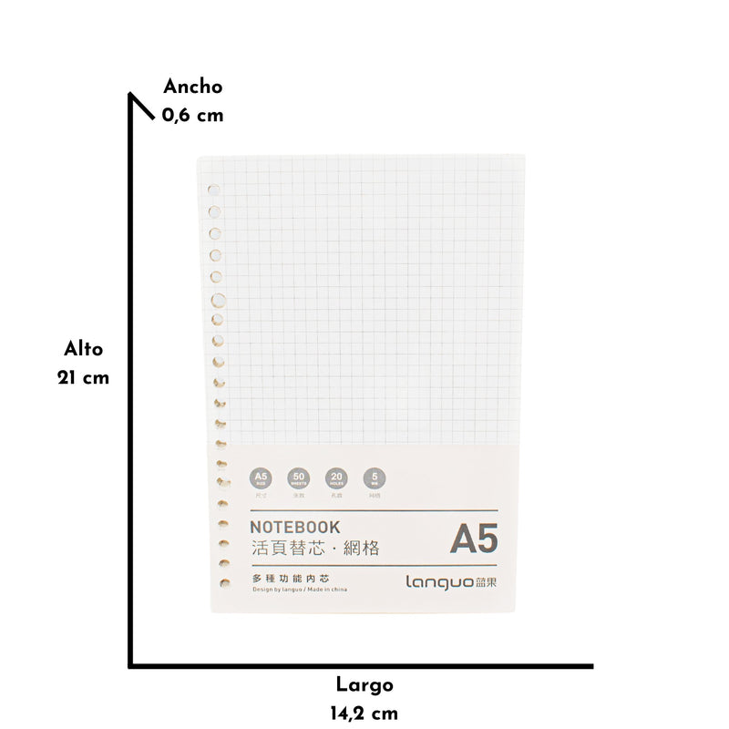 Repuestos/Refill de libretas Languo (A5 y B5) - Entrelíneas Papelería - Libreta