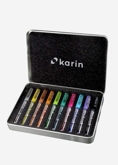 Set 10 Marcadores Metalizados Deco Brush Metallic Karin Markers - Entrelíneas Papelería - Marcadores