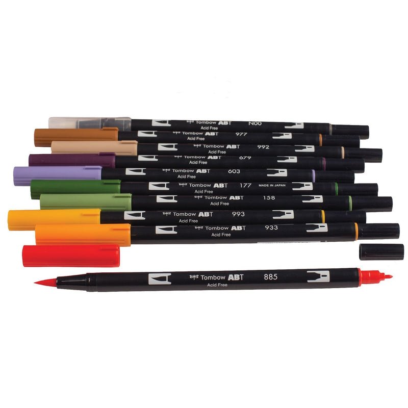 Set 10 Marcadores Tombow Dual Brush Colores Secundarios - Entrelíneas Papelería - Marcadores