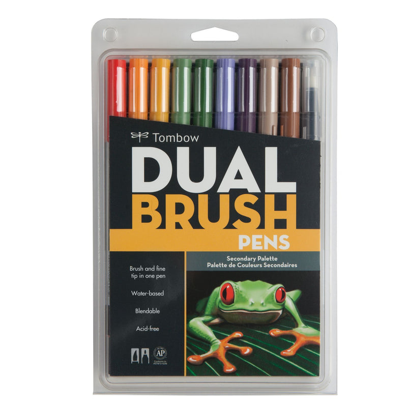 Set 10 Marcadores Tombow Dual Brush Colores Secundarios - Entrelíneas Papelería - Marcadores