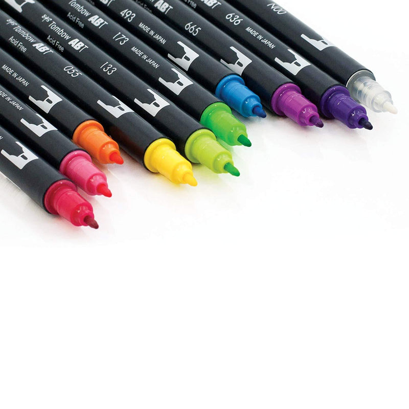 Set 10 Marcadores Tombow Dual Brush Colores Vivos - Entrelíneas Papelería - Marcadores