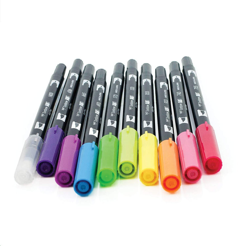 Set 10 Marcadores Tombow Dual Brush Colores Vivos - Entrelíneas Papelería - Marcadores