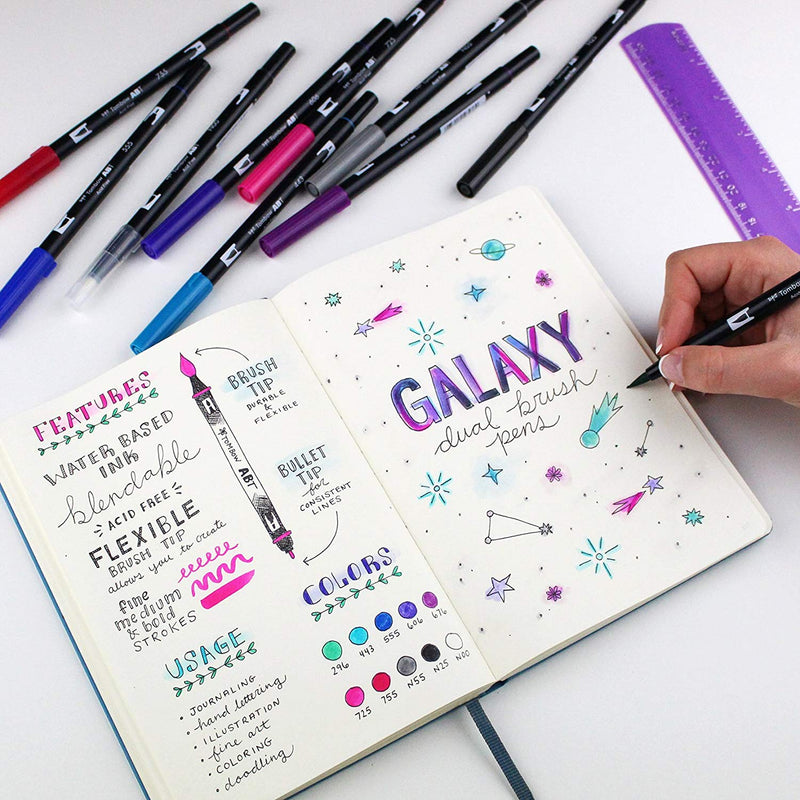 Set 10 Marcadores Tombow Dual Brush Galaxy - Entrelíneas Papelería - Marcadores