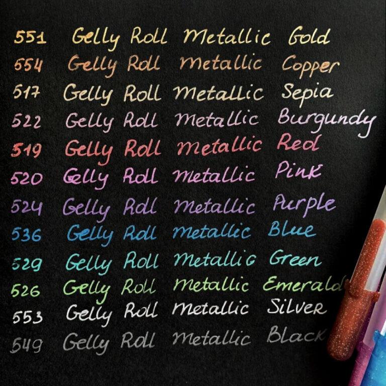 Set 12 Lápices Gel Sakura Gelly Roll Metálicos - Entrelíneas Papelería -