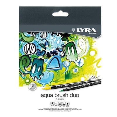 Set 12 Marcadores Aqua Brush duo LYRA - Entrelíneas Papelería - Marcadores