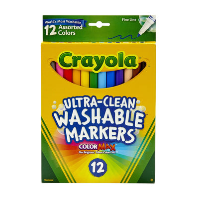 Set 12 marcadores lavables punta fina Crayola - Entrelíneas Papelería - Marcadores