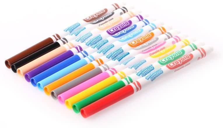 Set 12 marcadores lavables punta fina Crayola - Entrelíneas Papelería - Marcadores