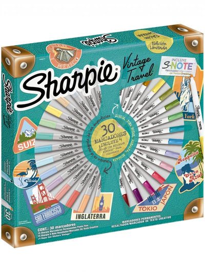 Set 30 Marcadores Sharpie Vintage Travel - Entrelíneas Papelería -