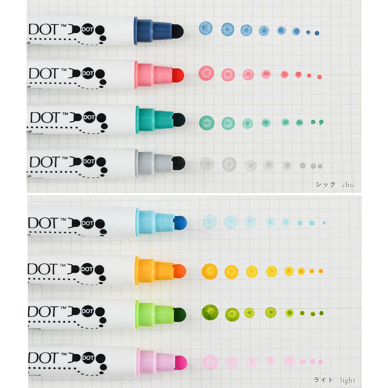 Set 4 Marcadores Clean Color Dot Kuretake - Entrelíneas Papelería - Marcadores