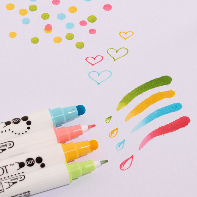 Set 4 Marcadores Clean Color Dot Kuretake - Entrelíneas Papelería - Marcadores