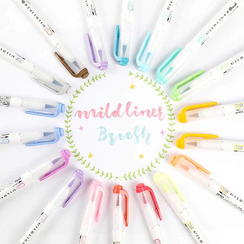 Set 5 Destacadores Punta Pincel Mildliner Brush - Entrelíneas Papelería - Destacadores