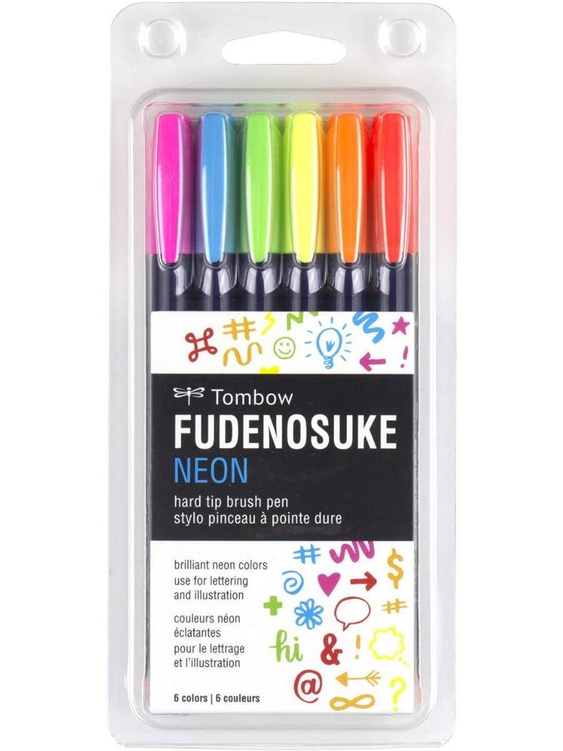 Set 6 Fudenosuke Neón Tombow - Entrelíneas Papelería - Lettering