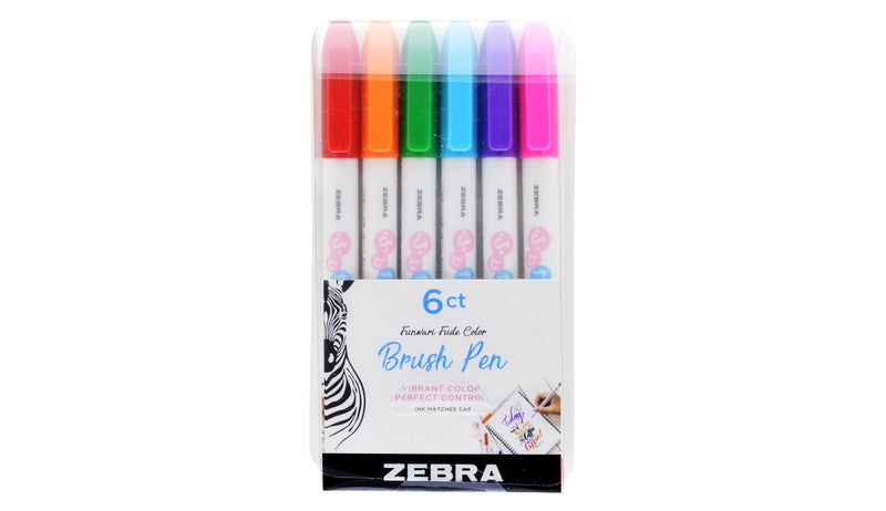 Set 6 Marcadores Zebra Funwari Fude Color Brush Pen - Entrelíneas Papelería - Marcadores